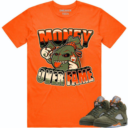 Olive 5s Shirts - Jordan Retro 5 Olive Sneaker Tees - Celadon Money