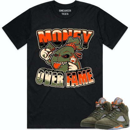 Olive 5s Shirts - Jordan Retro 5 Olive Sneaker Tees - Celadon Money