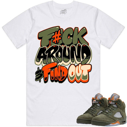 Olive 5s Shirts - Jordan Retro 5 Olive Sneaker Tees - F#CK