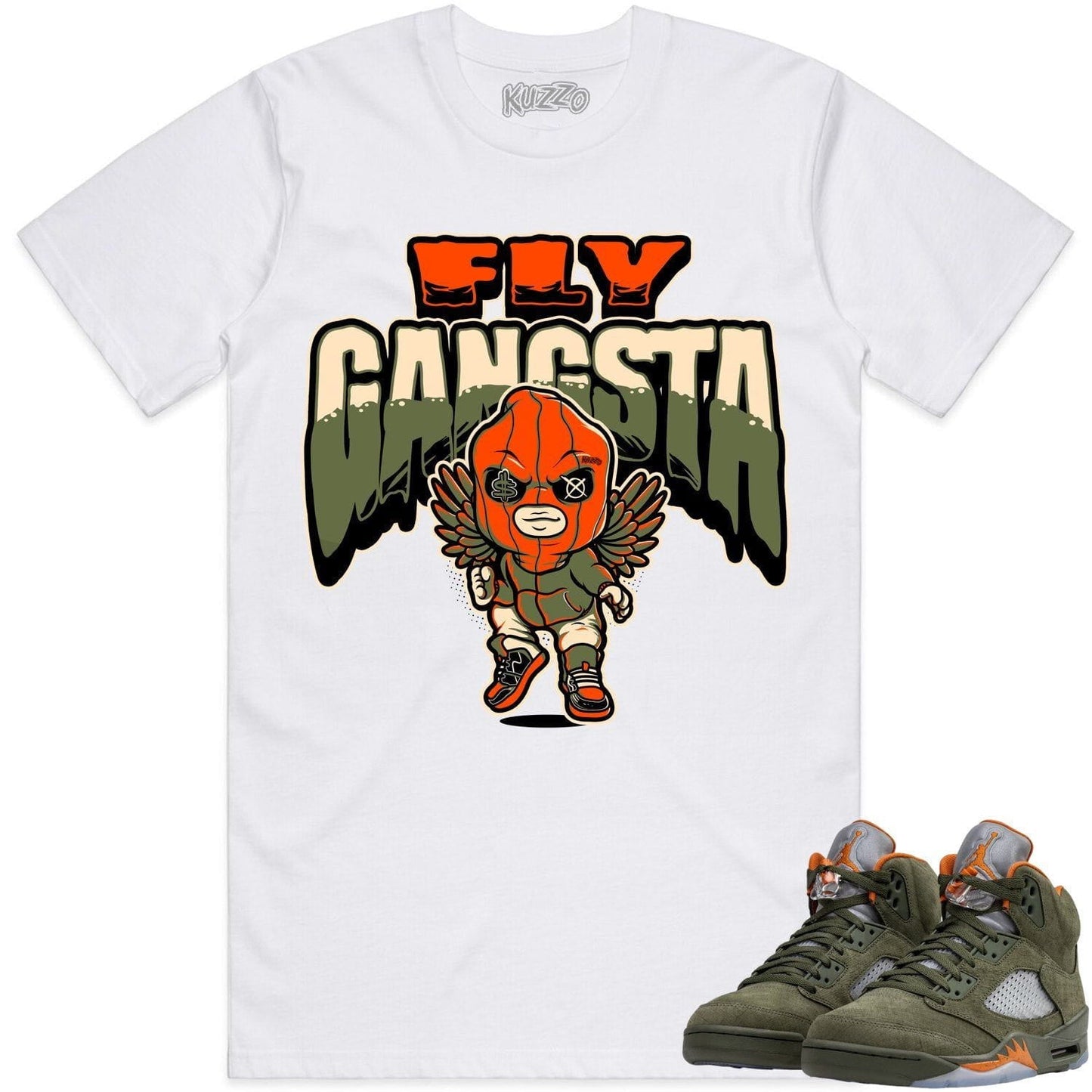 Olive 5s Shirts - Jordan Retro 5 Olive Sneaker Tees - Fly Gangsta