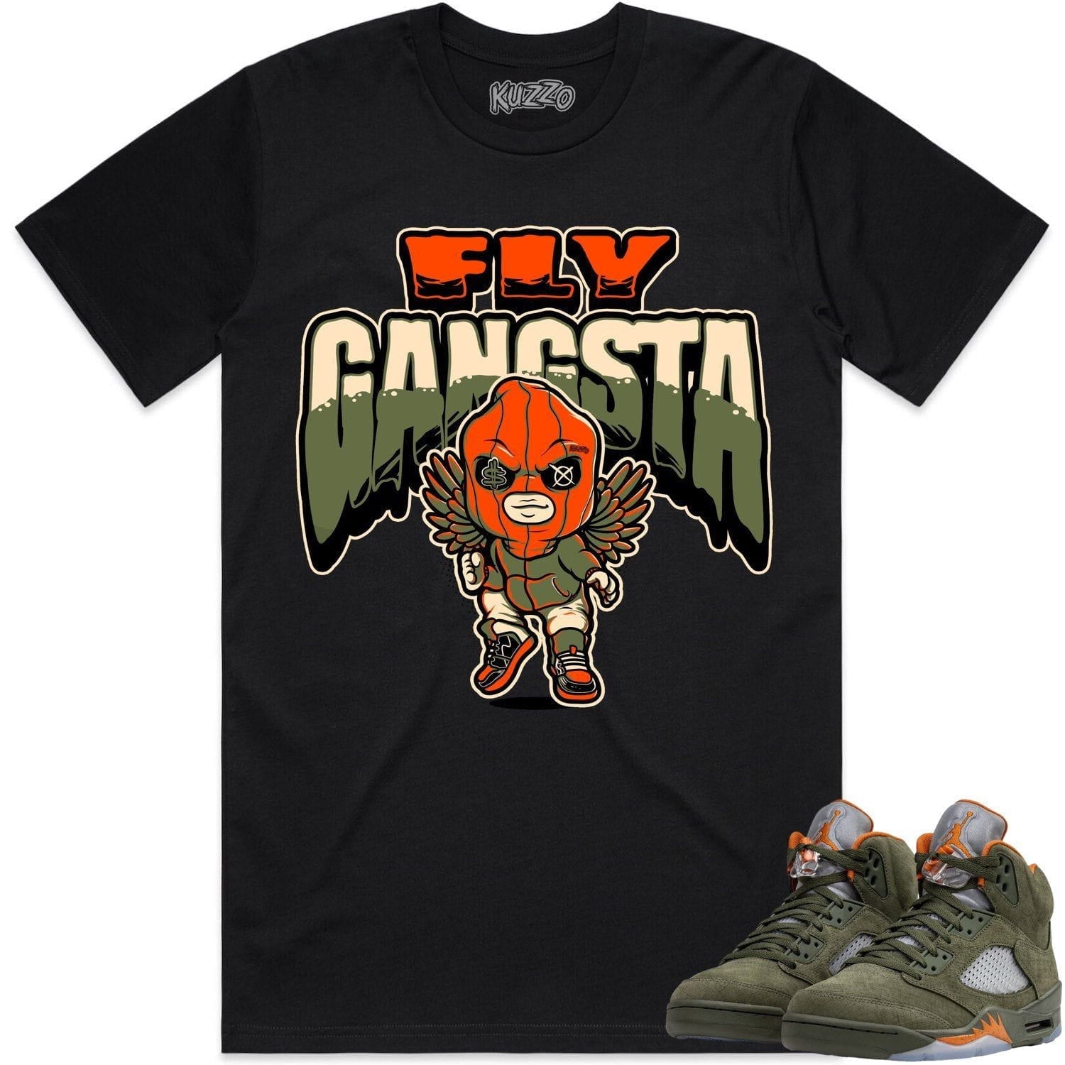 Olive 5s Shirts - Jordan Retro 5 Olive Sneaker Tees - Fly Gangsta
