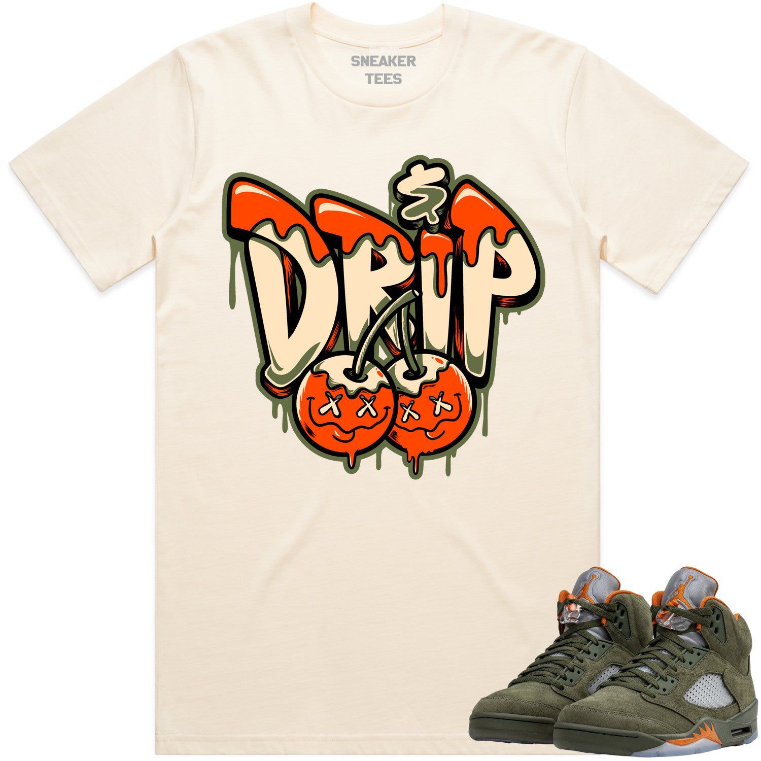 Olive 5s Shirts - Jordan Retro 5 Olive Sneaker Tees - Money Drip