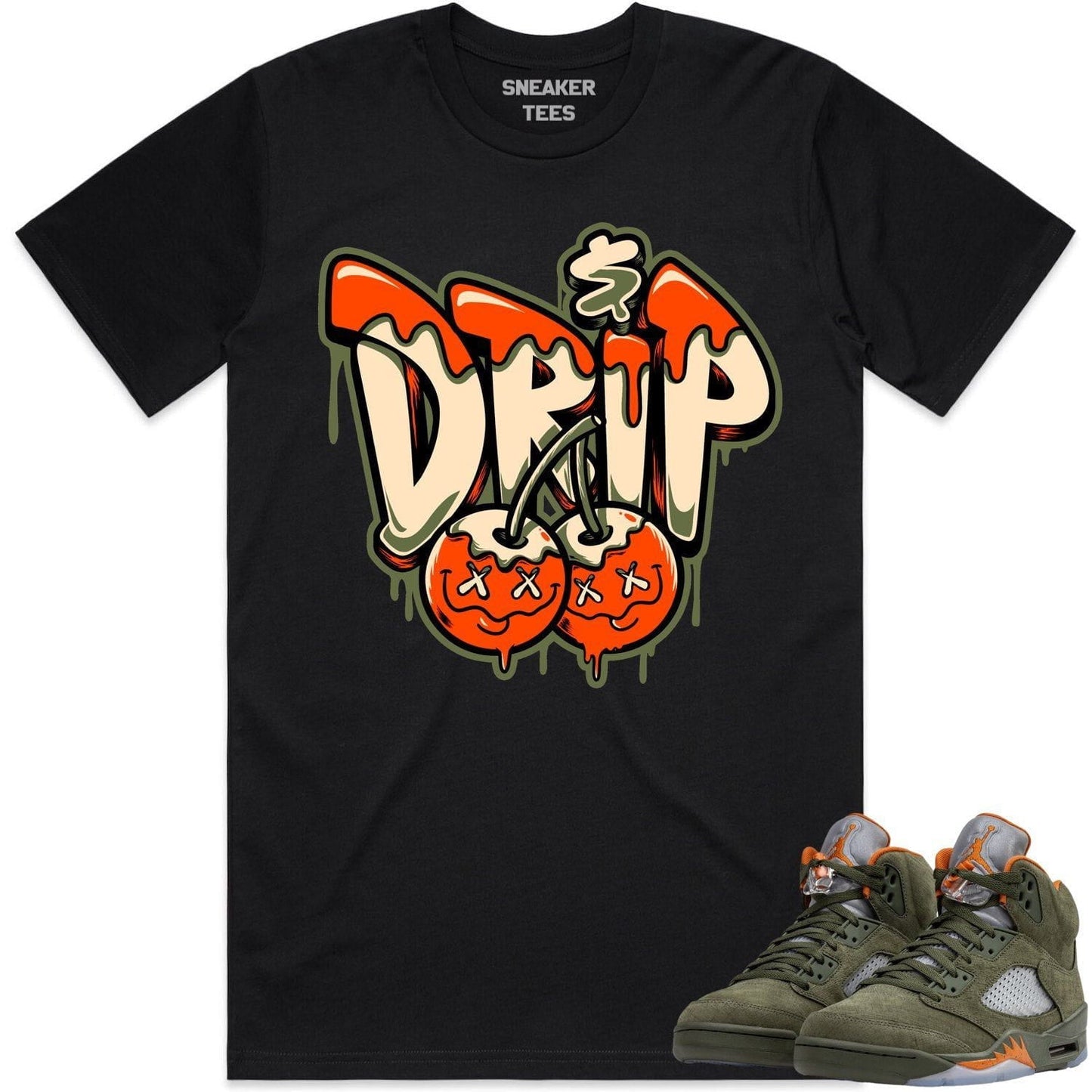 Olive 5s Shirts - Jordan Retro 5 Olive Sneaker Tees - Money Drip