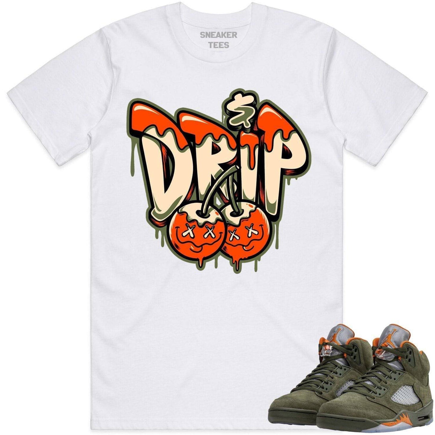 Olive 5s Shirts - Jordan Retro 5 Olive Sneaker Tees - Money Drip