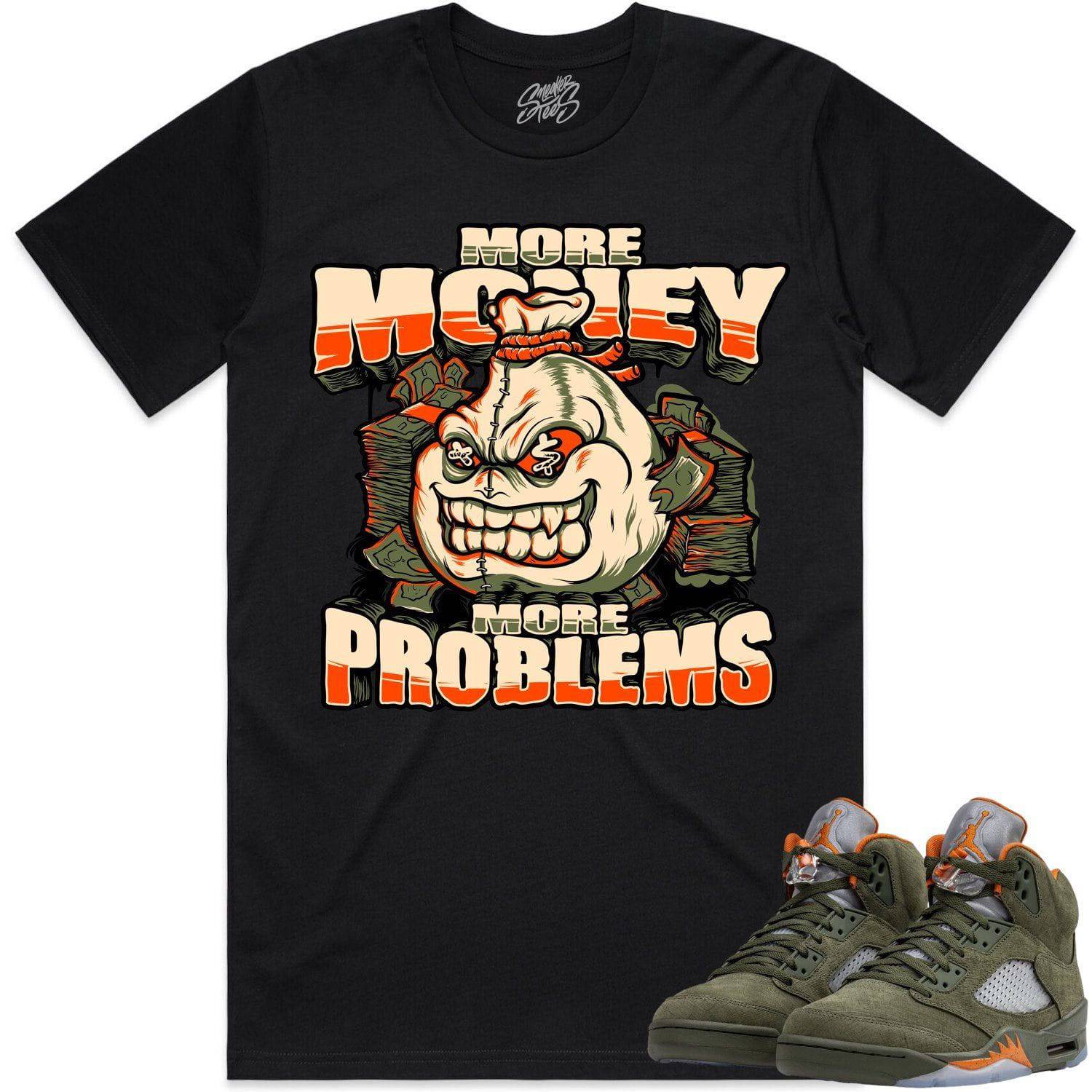 Olive 5s Shirts - Jordan Retro 5 Olive Sneaker Tees - More Money