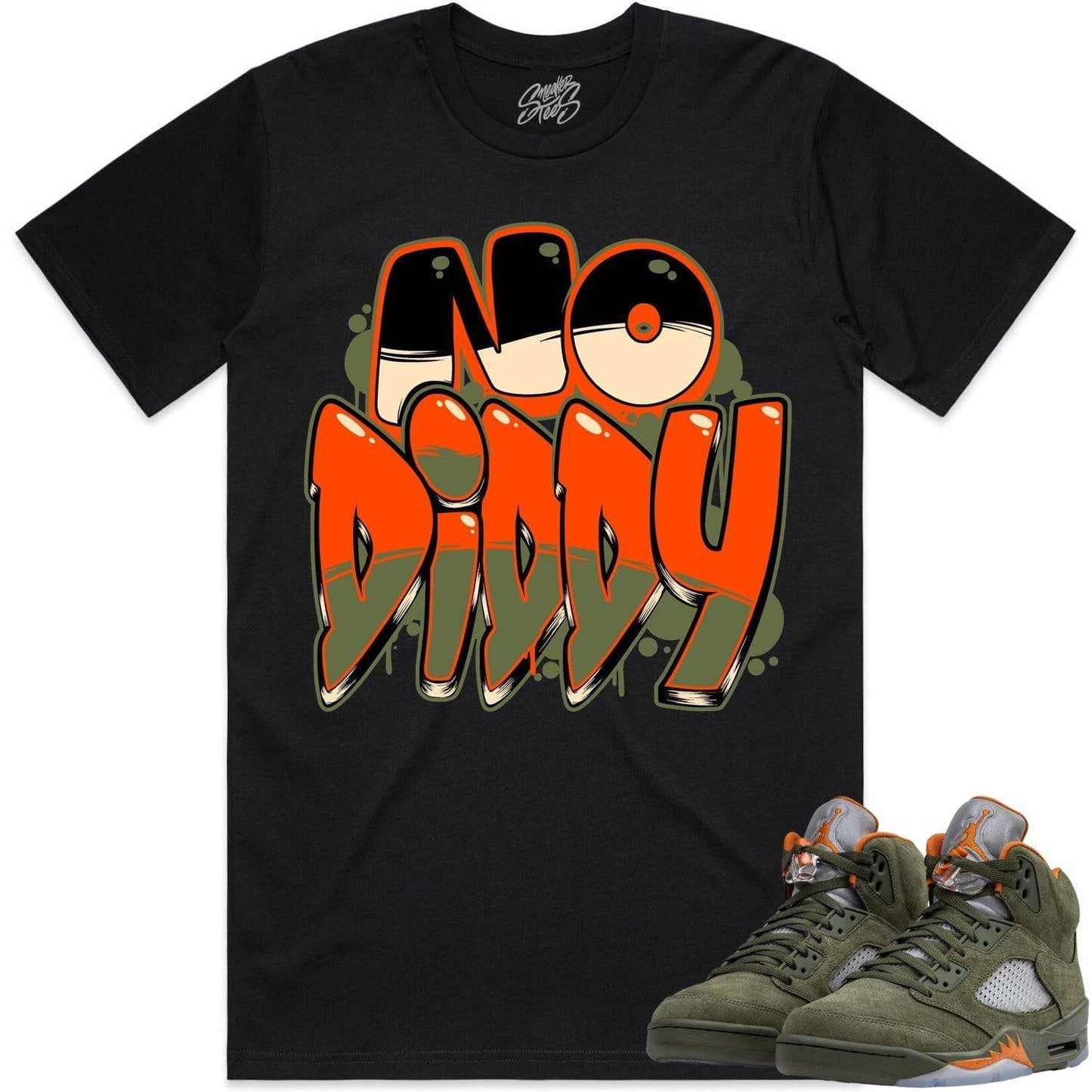 Olive 5s Shirts - Jordan Retro 5 Olive Sneaker Tees - NoDiddy