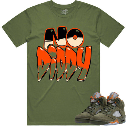 Olive 5s Shirts - Jordan Retro 5 Olive Sneaker Tees - NoDiddy