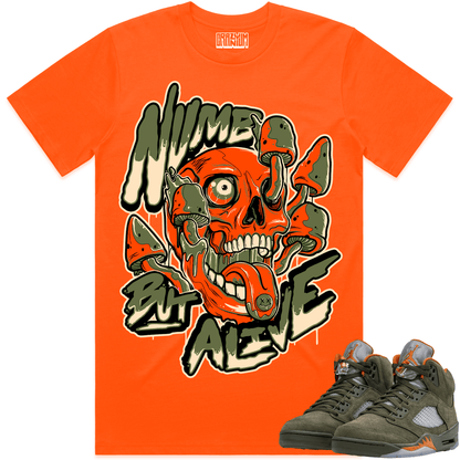 Olive 5s Shirts - Jordan Retro 5 Olive Sneaker Tees - Numb Alive