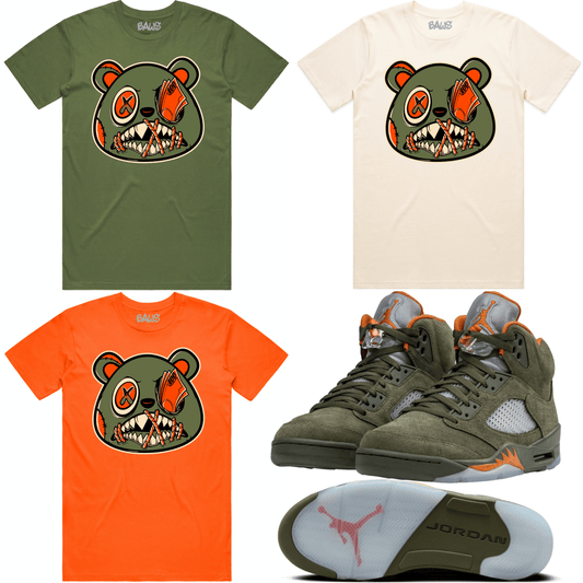 Olive 5s Sneaker Tees - Jordan 5 Olive Shirt to Match - Baws