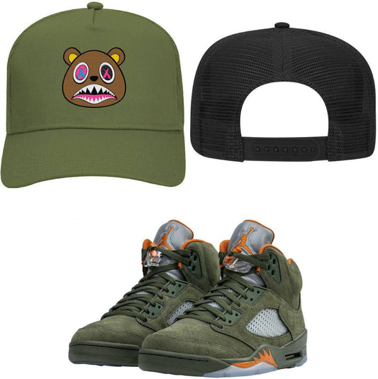 Olive 5s Trucker Hats - Jordan 5 Olive Trucker Hat - Crazy Baws