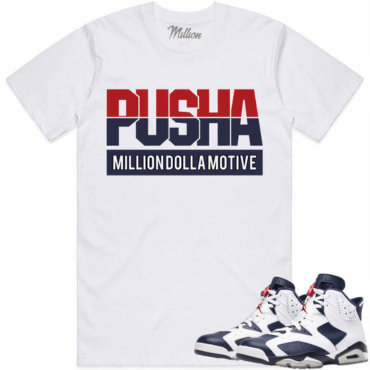 Olympic 6s Shirt - Jordan 6 Olympic 6s Sneaker Tees - PUSHA