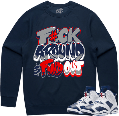 Olympic 6s Sweater - Jordan Retro 6 Olympic 6s Crewnecks - F#CK