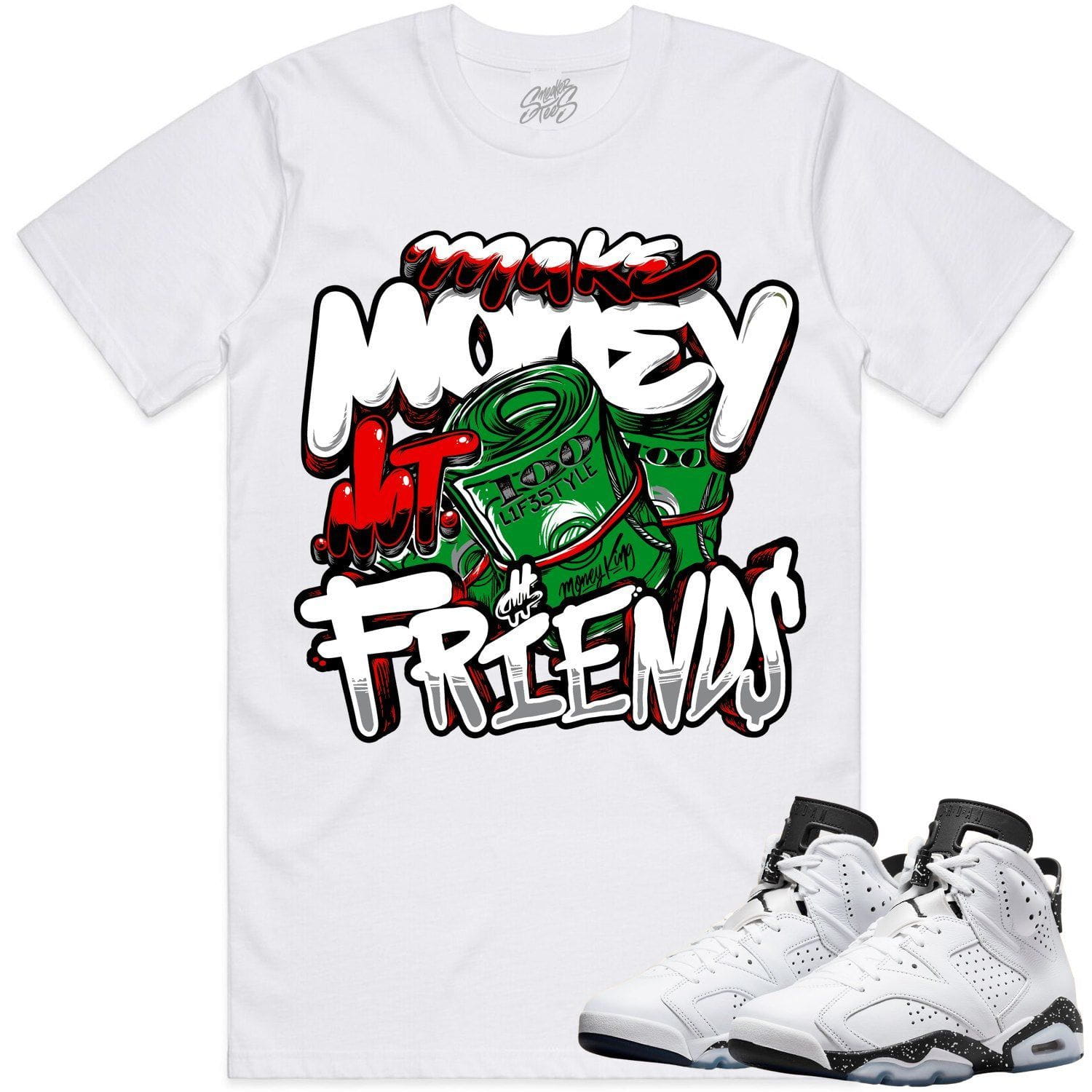 Oreo 6s Shirts - Jordan 6 Reverse Oreo 6s Sneaker Tees - Make Money