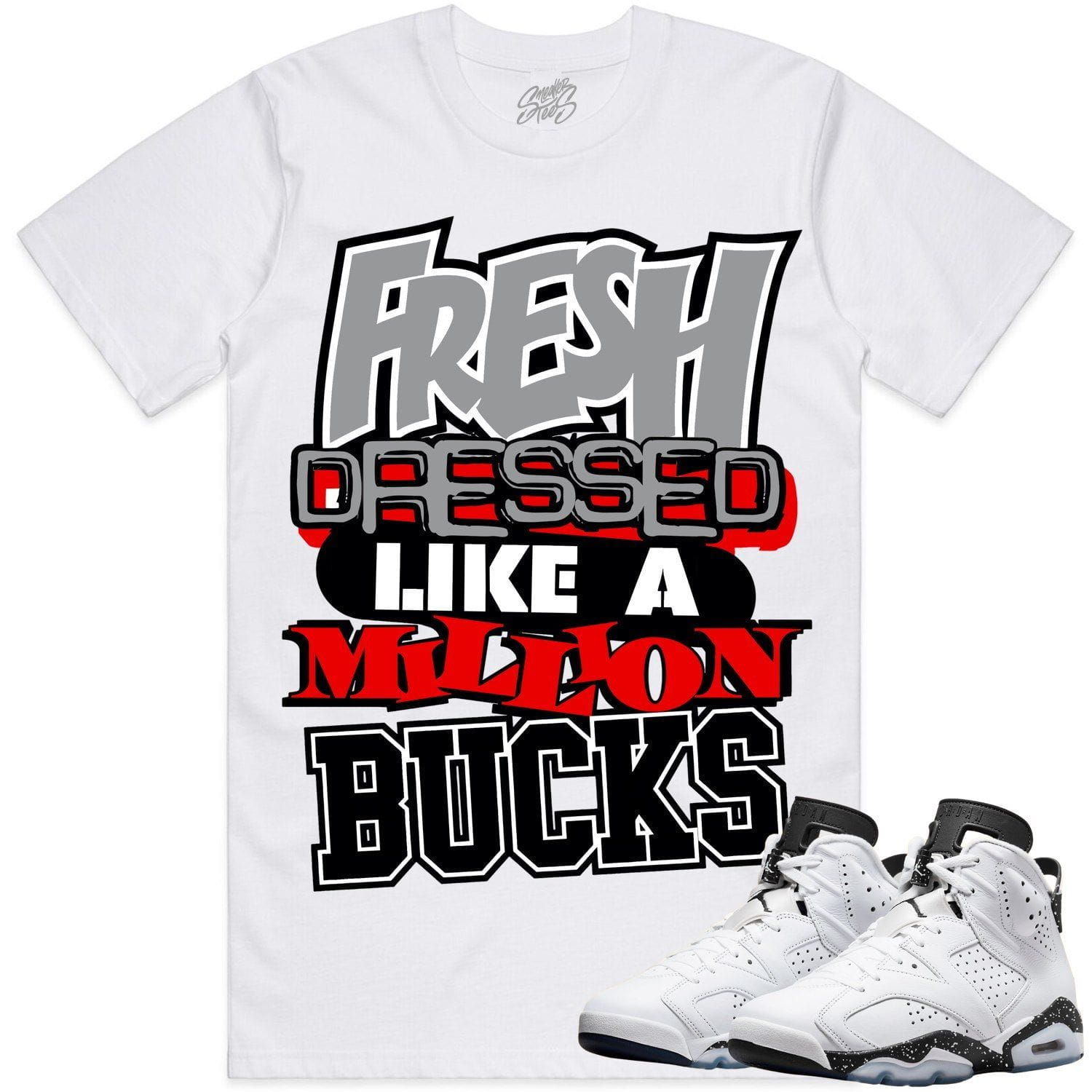 Oreo 6s Shirts - Jordan 6 Reverse Oreo 6s Sneaker Tees - Million Bucks