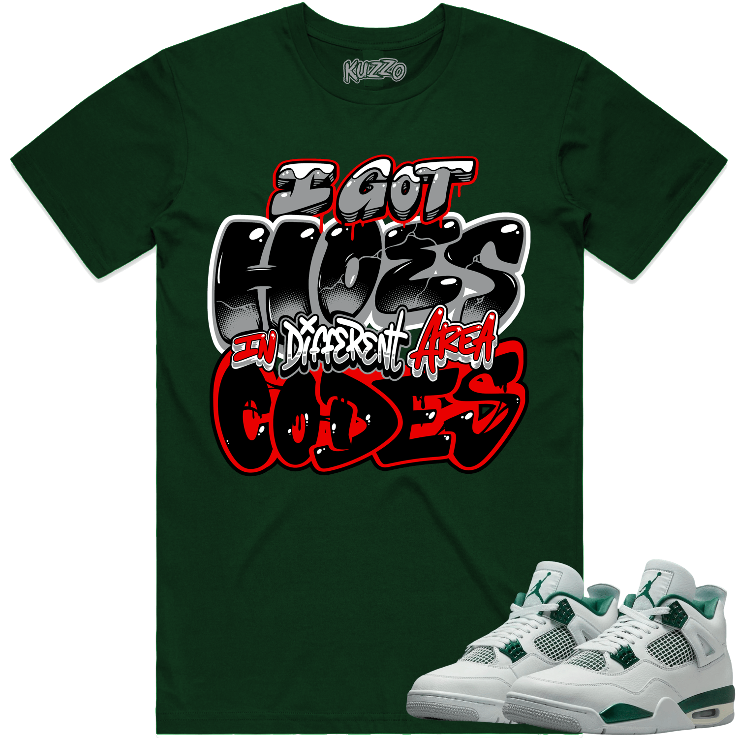 Oxidized Green 4s Shirt - Jordan 4 Oxidized Sneaker Tees - Area Codes