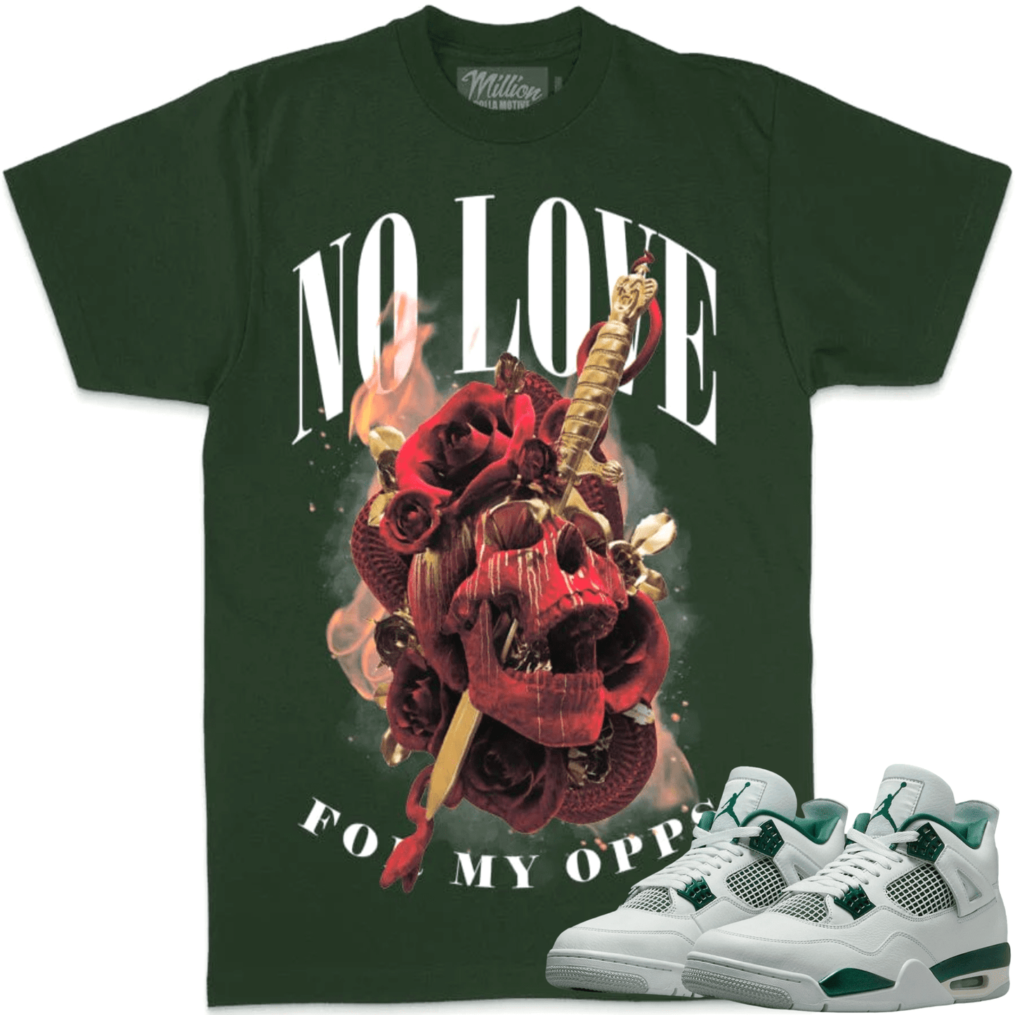 Oxidized Green 4s Shirt - Jordan 4 Oxidized Sneaker Tees - No Love for Opps