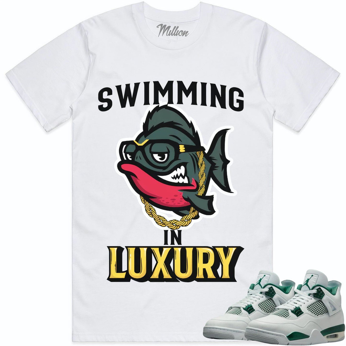 Oxidized Green 4s Shirt - Jordan 4 Oxidized Sneaker Tees - Swimming