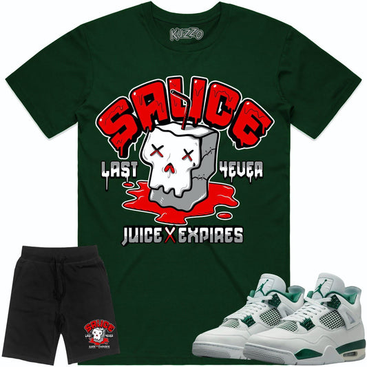 Oxidized Green 4s Sneaker Outfits - Shirt and Shorts - Sauce