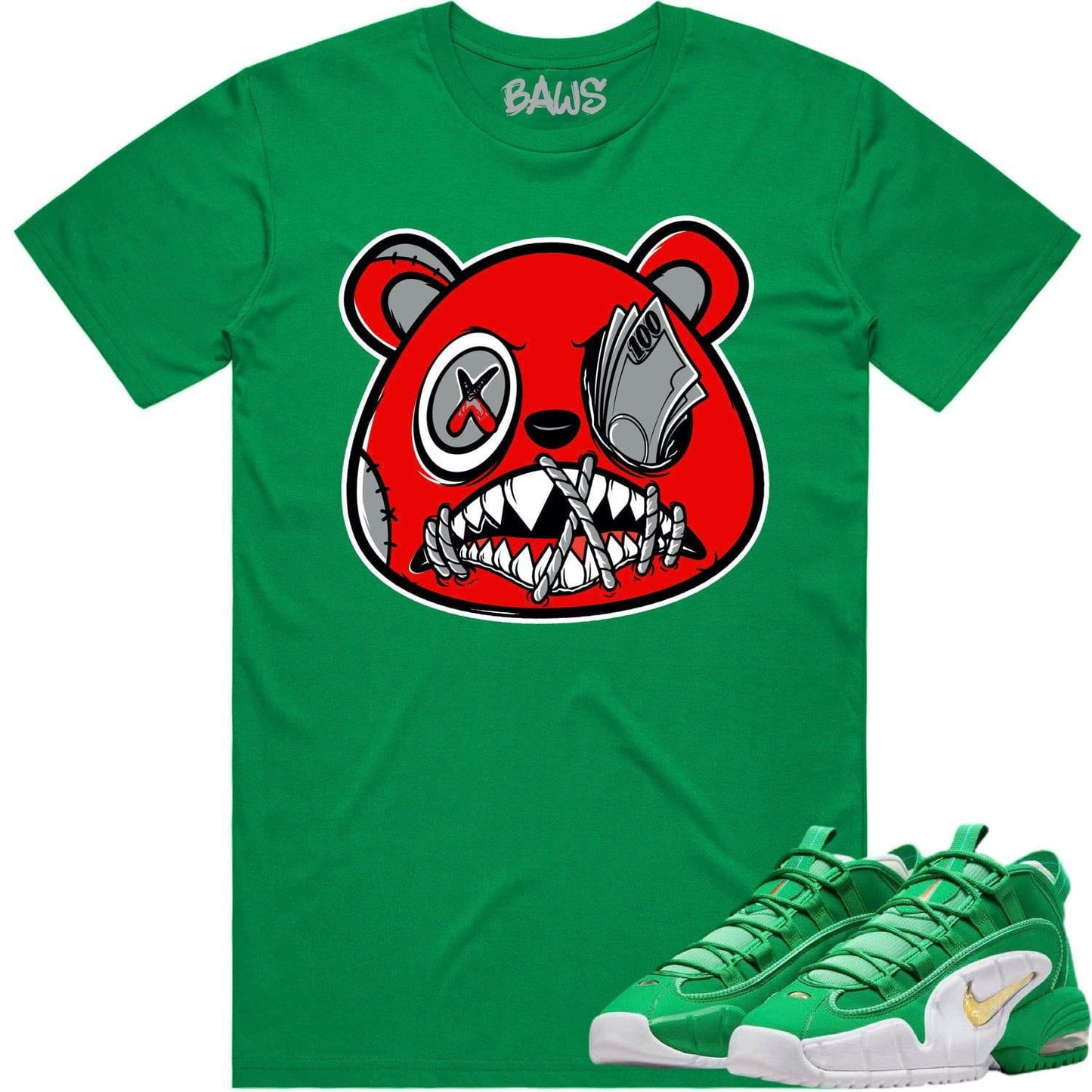 Penny 1 Stadium Green 1s Shirt - Sneaker Tees - Angry Money Talks Baws