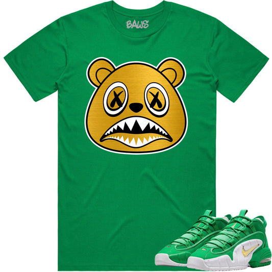Penny 1 Stadium Green 1s Shirt - Sneaker Tees - Gold Baws Bear