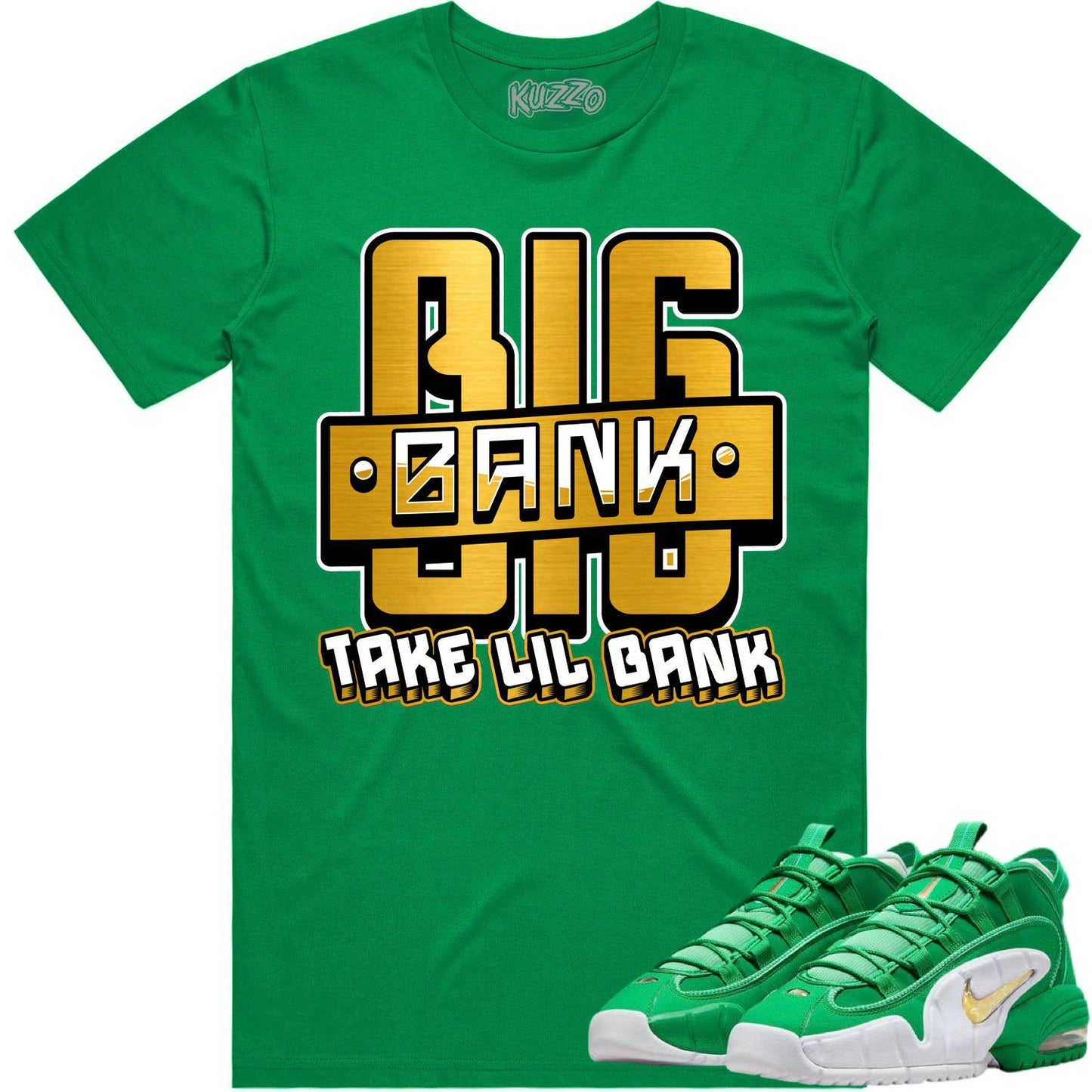 Penny 1 Stadium Green 1s Shirt - Sneaker Tees - Gold Metallic Big Bank