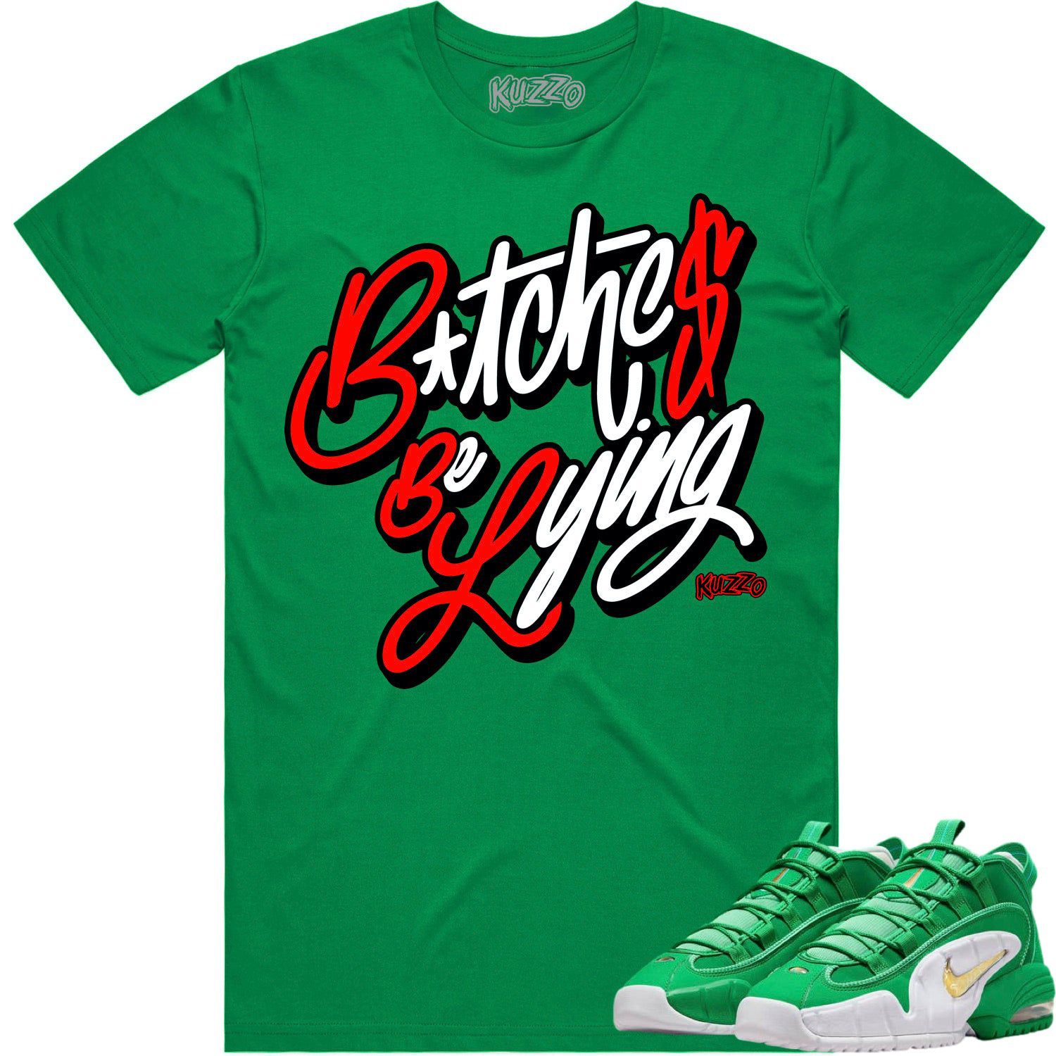 Penny 1 Stadium Green 1s Shirt - Sneaker Tees - Red BBL