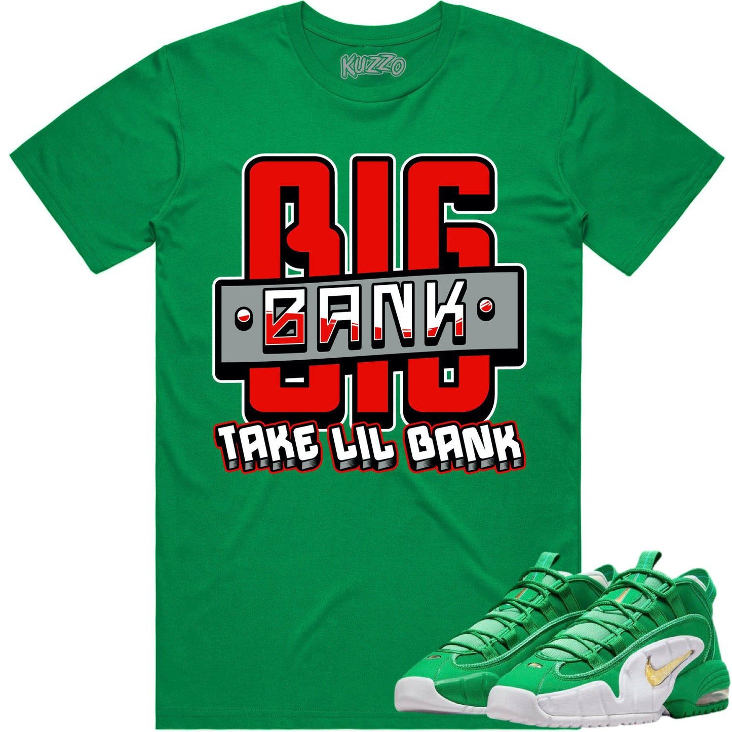 Penny 1 Stadium Green 1s Shirt - Sneaker Tees - Red Big Bank