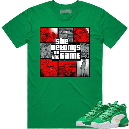 Penny 1 Stadium Green 1s Shirt - Sneaker Tees - Red Game