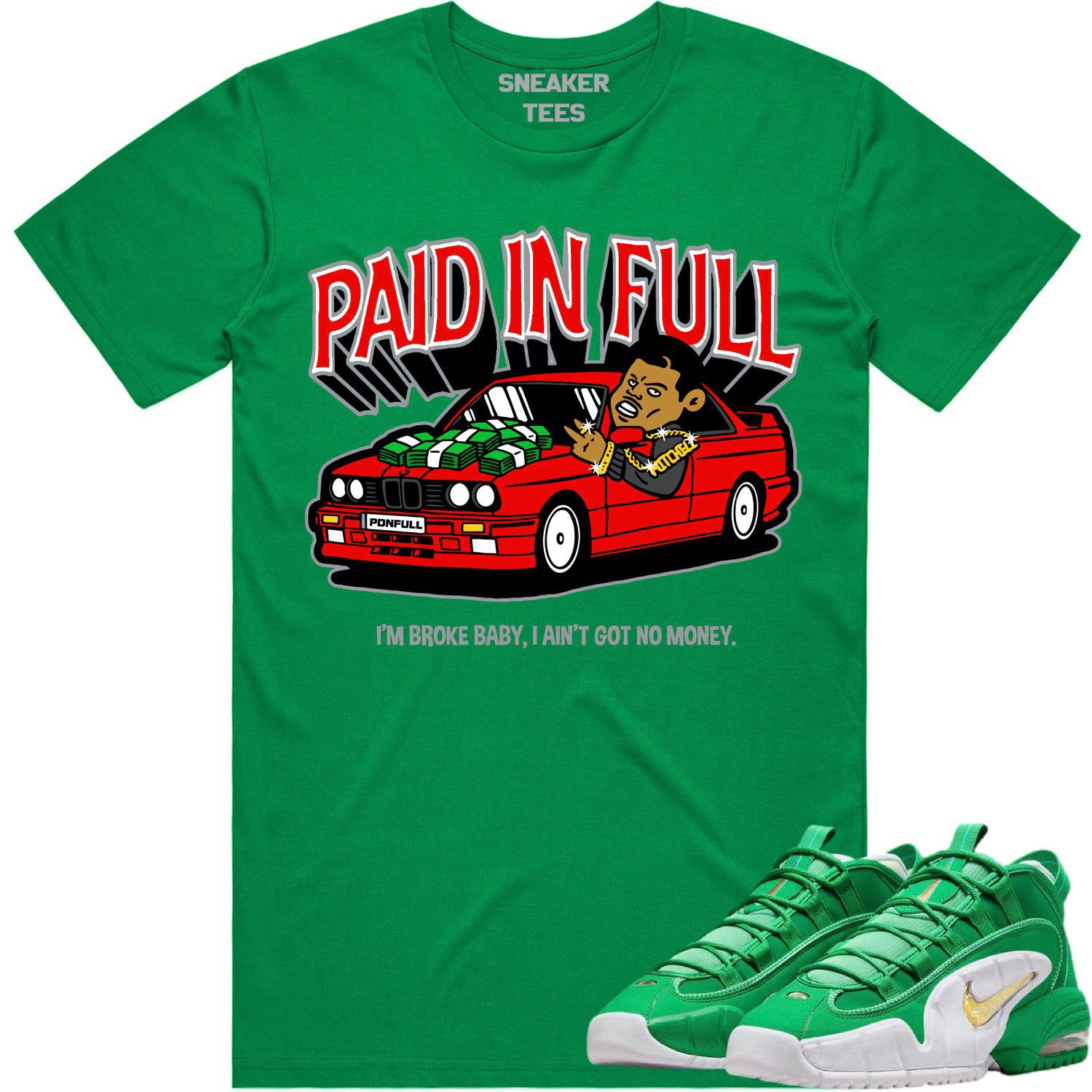 Penny 1 Stadium Green 1s Shirt - Sneaker Tees - Red Paid