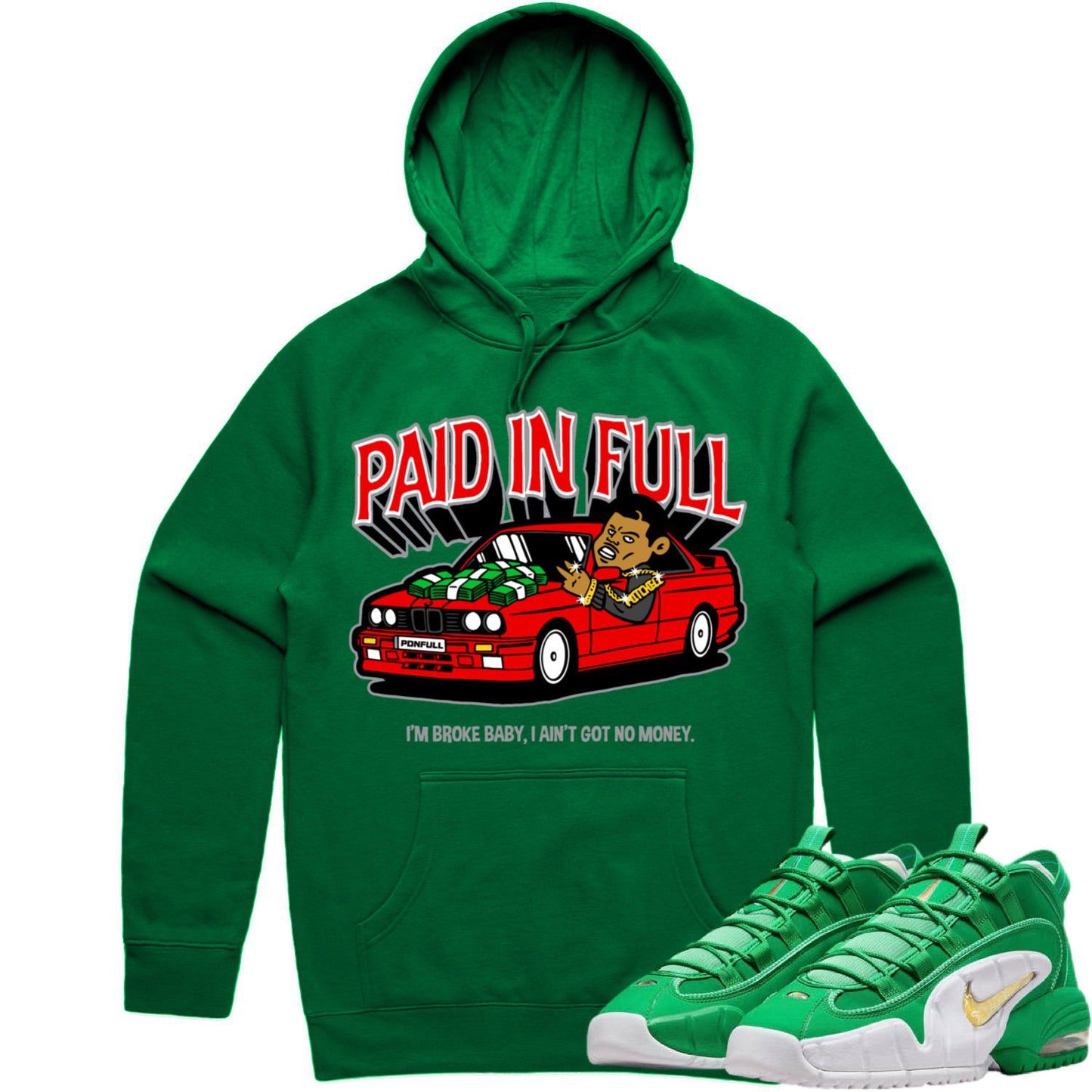 Penny 1 Stadium Green Hoodie - Penny 1s Hoodie - Red Paid