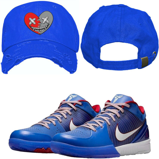 Philly 4s Dad Hat - Kobe 4 Philly 4s Hats - Red Heart Baws