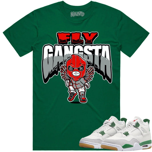 Pine Green 4s Shirt - Jordan Retro 4 Pine Green Shirt - Fly Gangsta