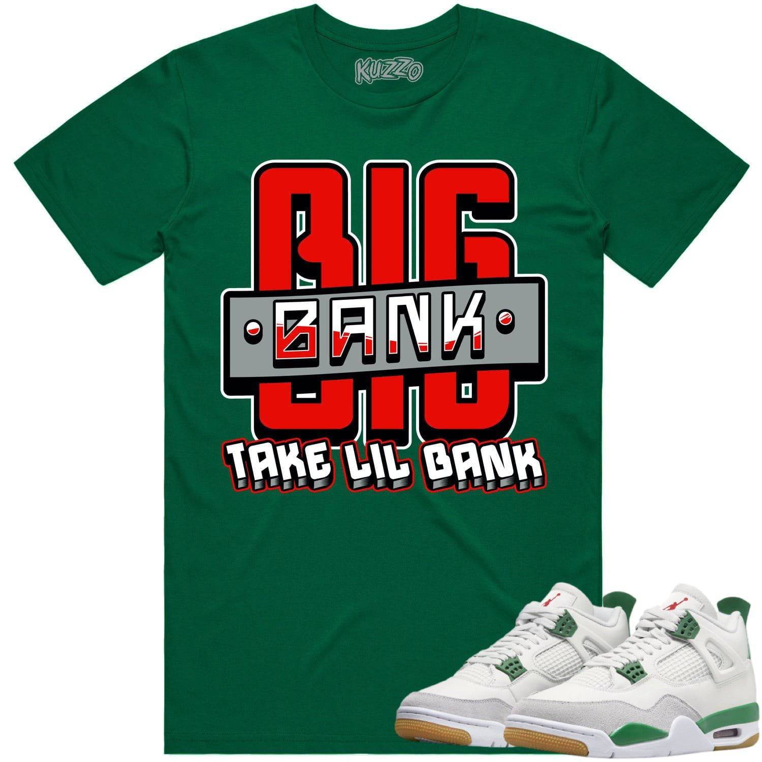 Pine Green 4s Shirt - Jordan Retro 4 Pine Green Shirt - Red Big Bank