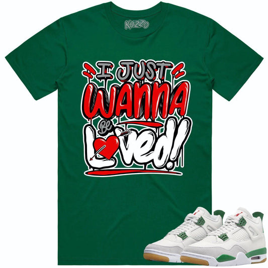 Pine Green 4s Shirt - Jordan Retro 4 Pine Green Shirt - Red Loved