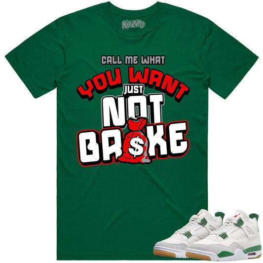 Pine Green 4s Shirt - Jordan Retro 4 Pine Green Shirt - Red Not Broke