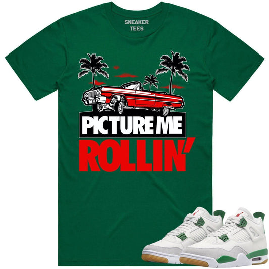 Pine Green 4s Shirt - Jordan Retro 4 Pine Green Shirt - Red Picture