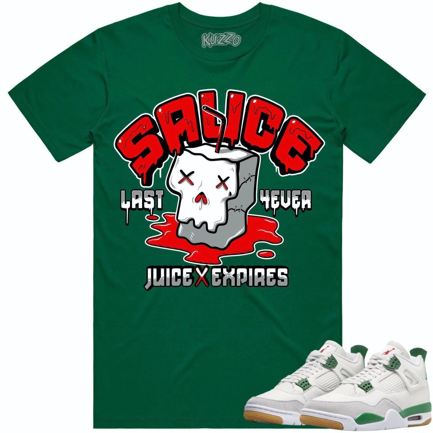 Pine Green 4s Shirt - Jordan Retro 4 Pine Green Shirt - Red Sauce