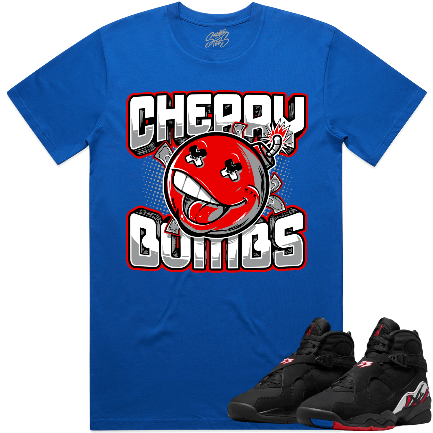 Playoff 8s Shirt - Jordan Retro 8 Playoff Sneaker Tees - Cherry Bombs
