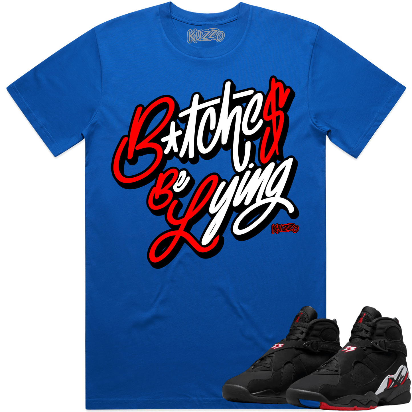 Playoff 8s Shirt - Jordan Retro 8 Playoff Sneaker Tees - Red BBL