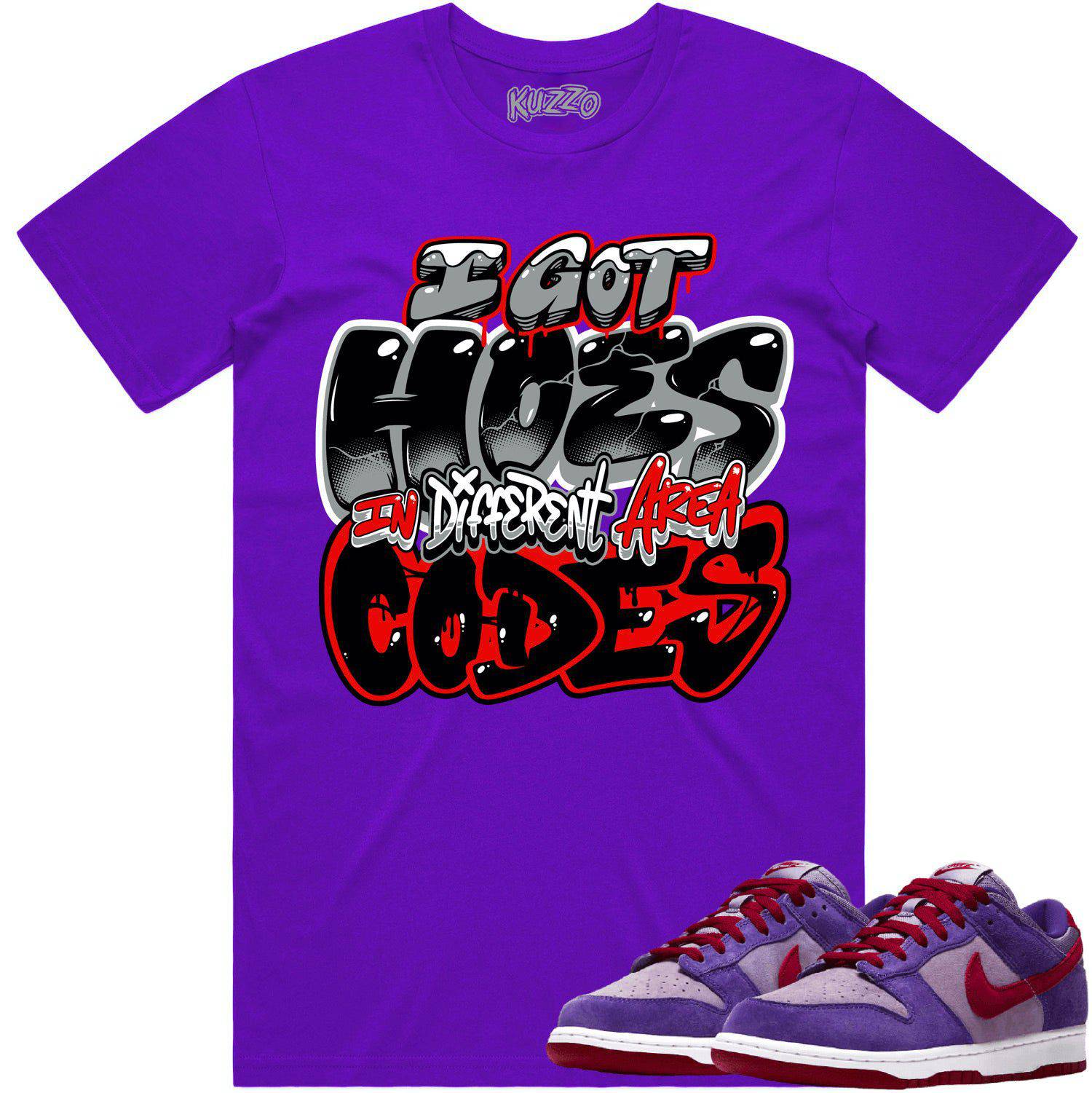 Plum Dunks Shirt - Dunks Sneaker Tees - Area Codes