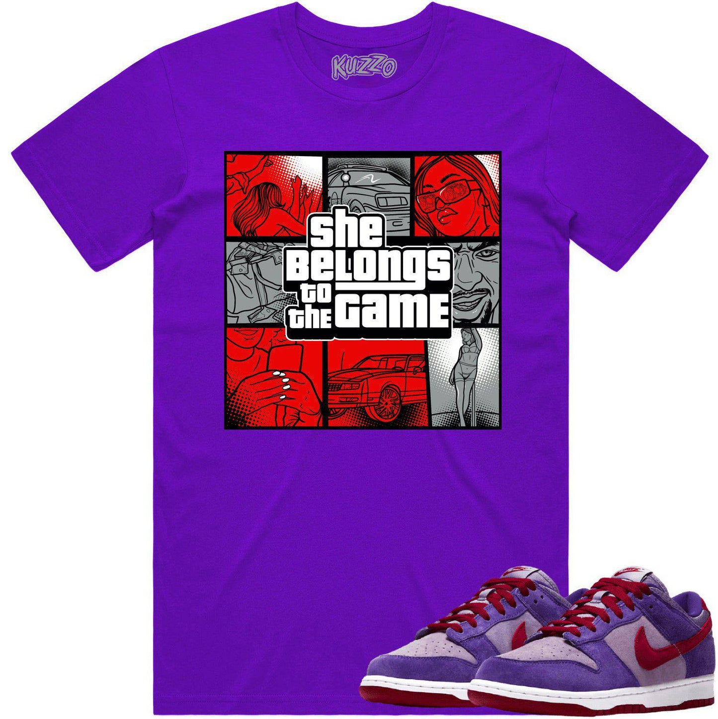 Plum Dunks Shirt - Dunks Sneaker Tees - Belong to the Game