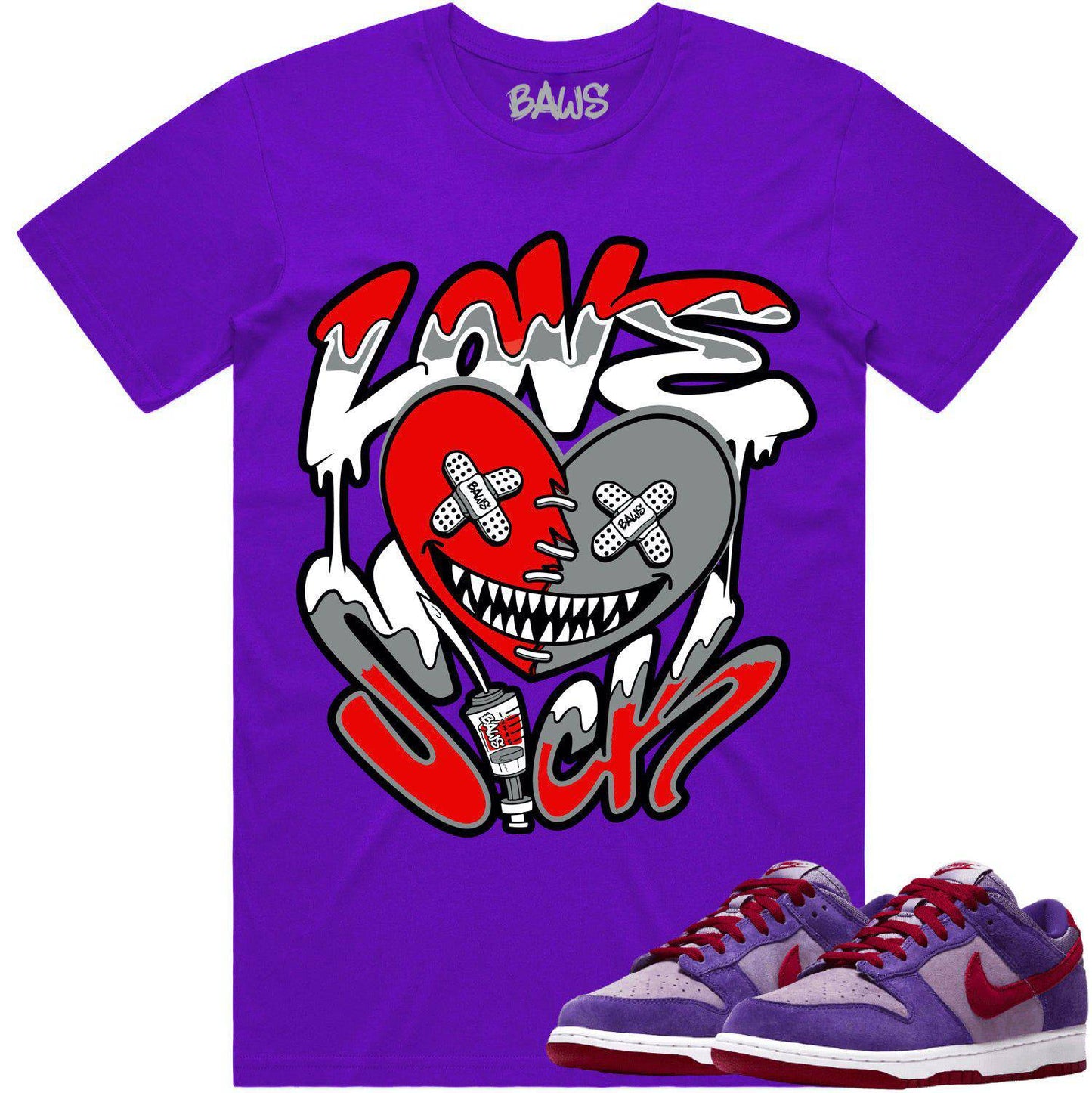 Plum Dunks Shirt - Dunks Sneaker Tees - Love Sick