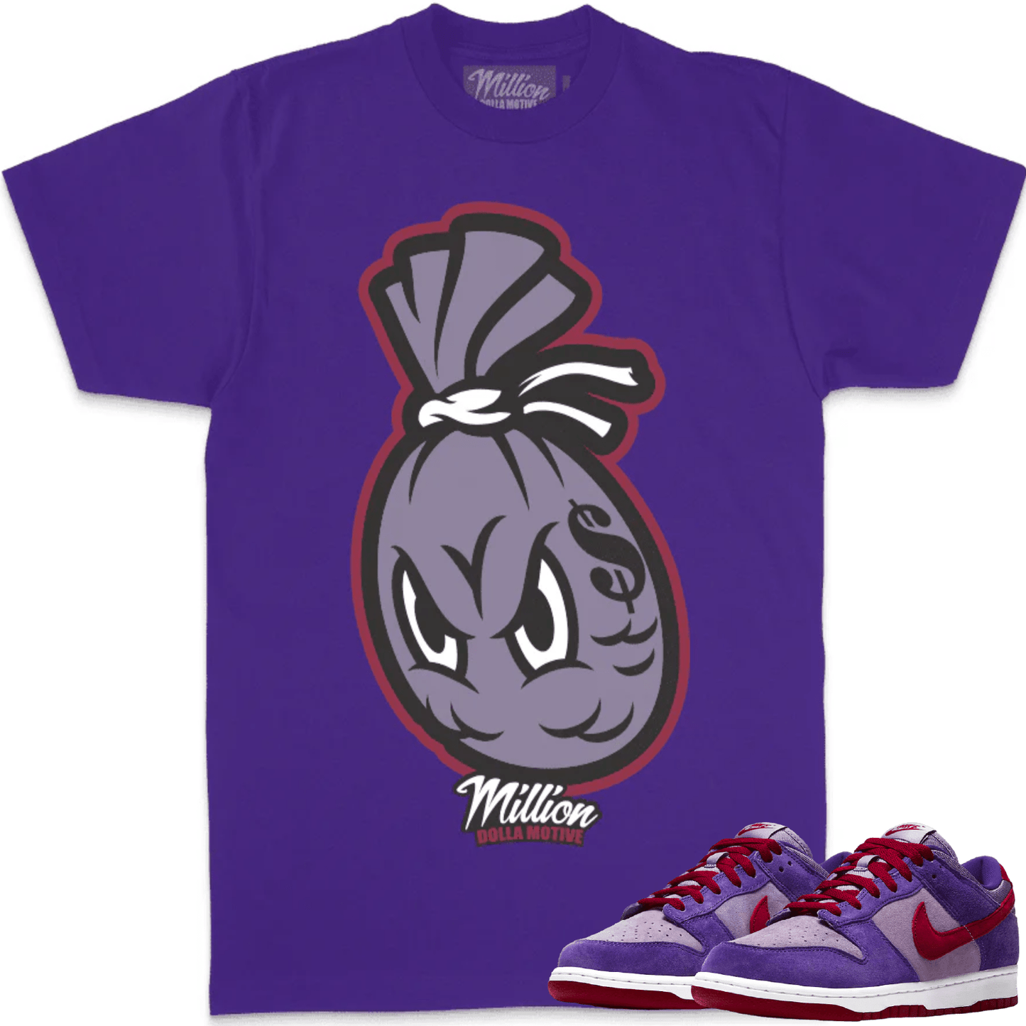 Plum Dunks Shirt - Plum Dunks Sneaker Tees - Money Bags