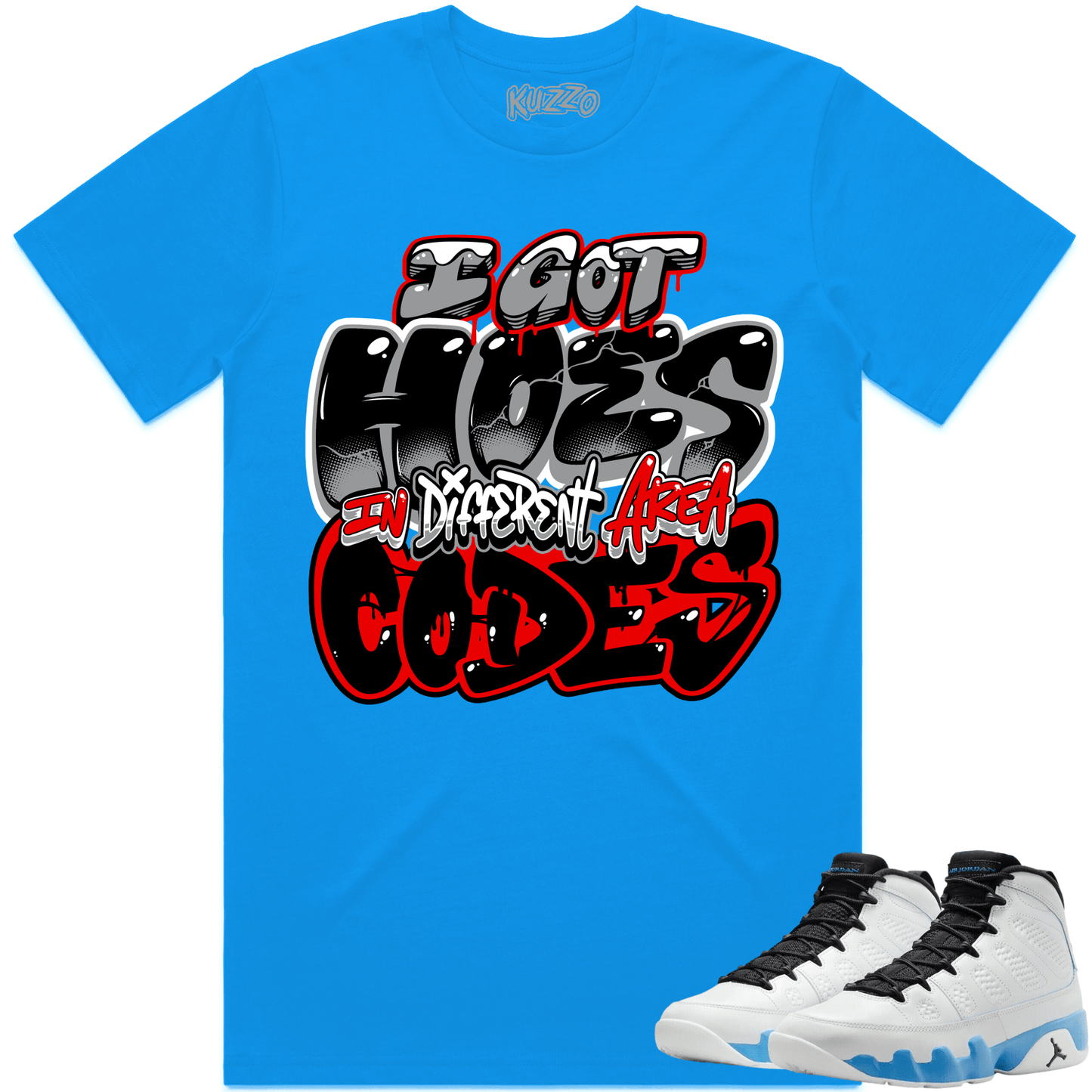 Powder Blue 9s Shirt - Jordan 9 Powder Blue 9s Shirt - Area Codes