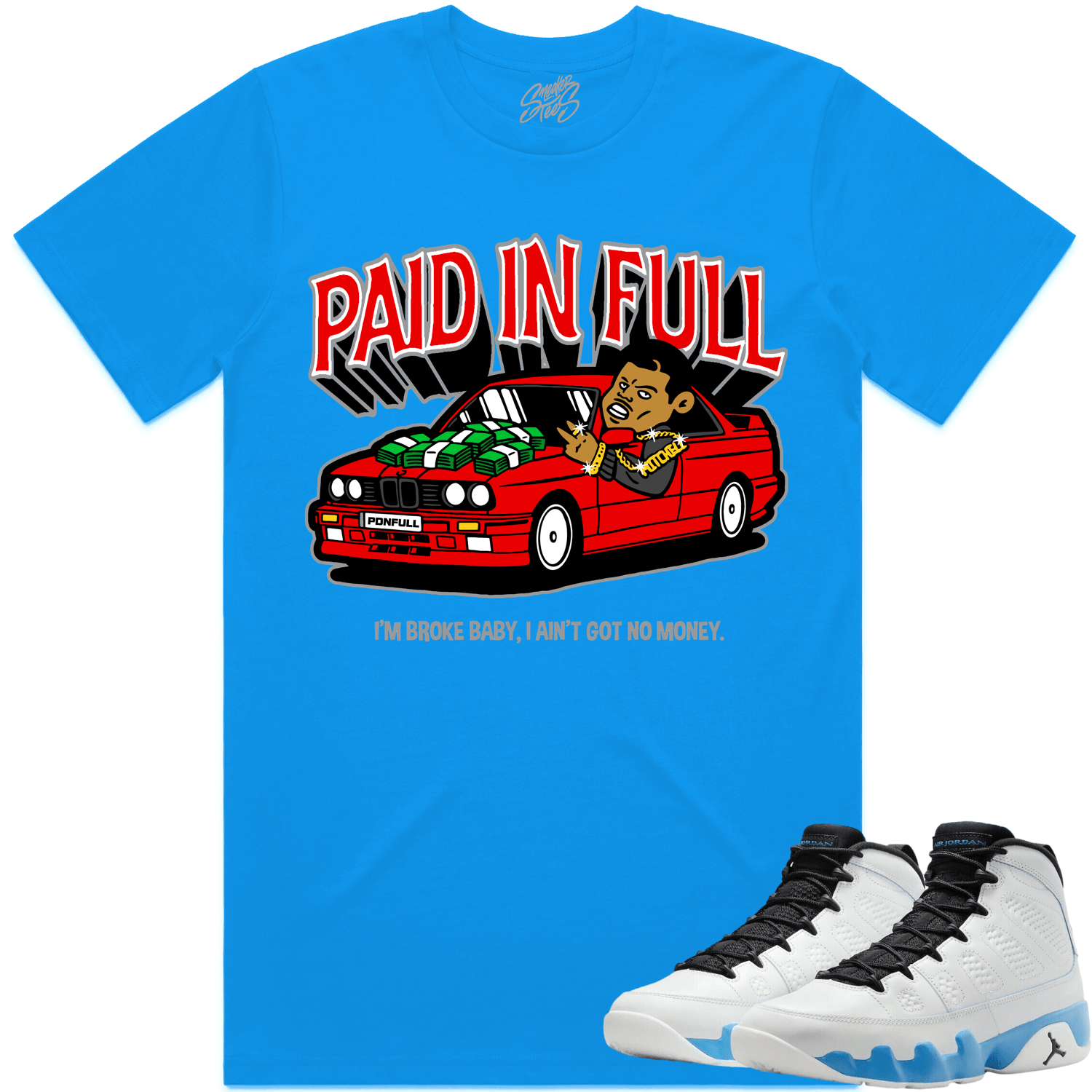 Powder Blue 9s Shirt - Jordan 9 Powder Blue 9s Shirt - Paid