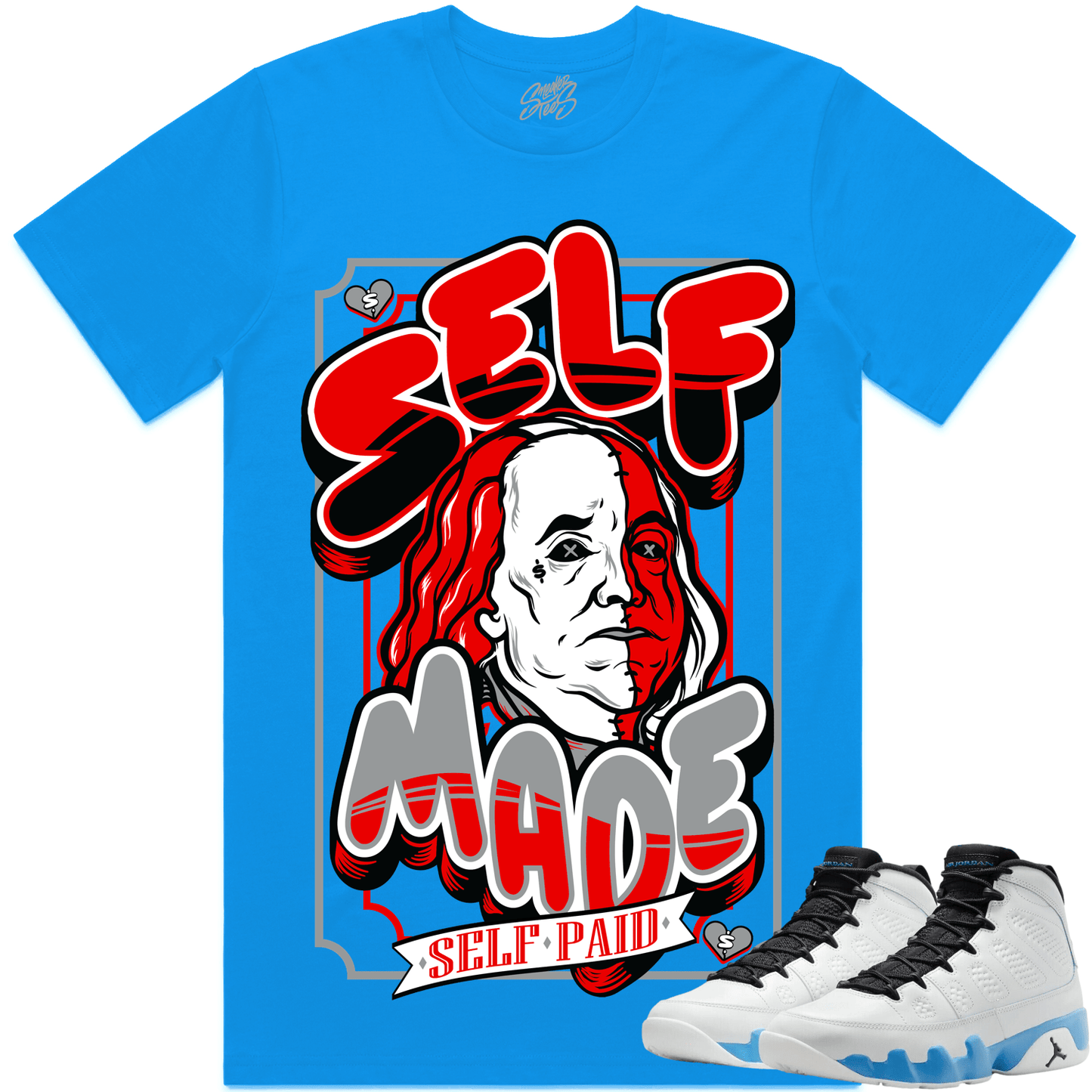 Powder Blue 9s Shirt - Jordan 9 Powder Blue 9s Shirt - Self Made