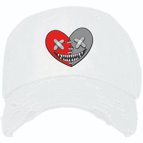 Red Cement 4s Dad Hat - Jordan 4 Red Cement Hats - Red Heart
