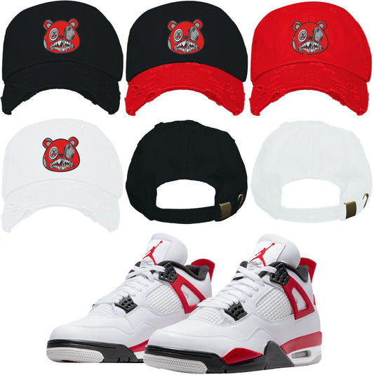 Red Cement 4s Dad Hat - Jordan 4 Red Cement Hats - Red Money Talks