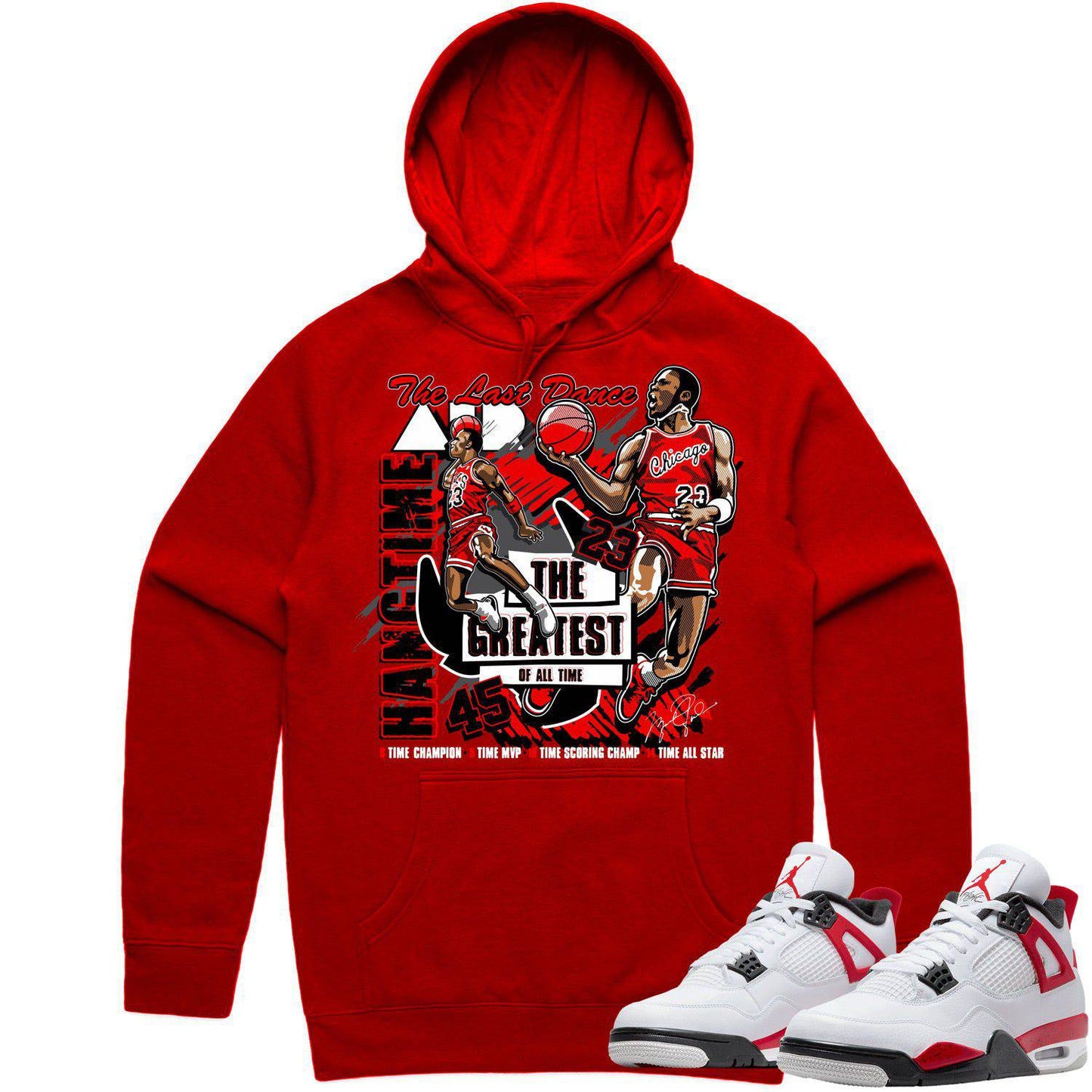 Red Cement 4s Hoodie - Jordan Retro 4 Red Cement Hoodie - Hangtime