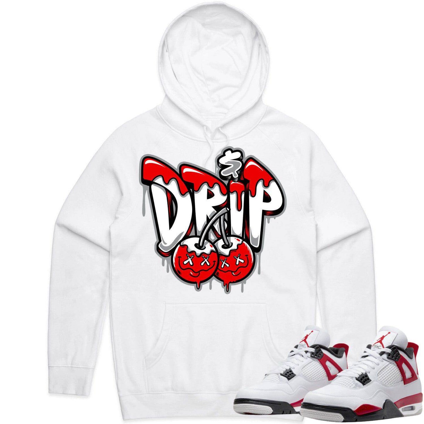 Red Cement 4s Hoodie - Jordan Retro 4 Red Cement Hoodie - Money Drip